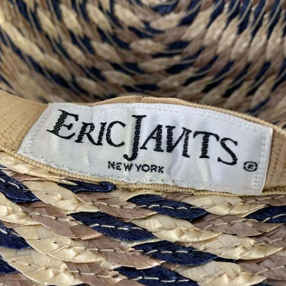 ERIC JAVITS One  Beige Blue Woven Hat - Picture 6 of 6